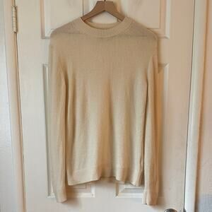 Theory Crewneck Sweater Feather Cashmere Ivory size small